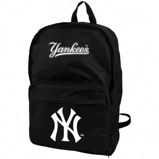 New York Yankees Black Foldaway Backpack