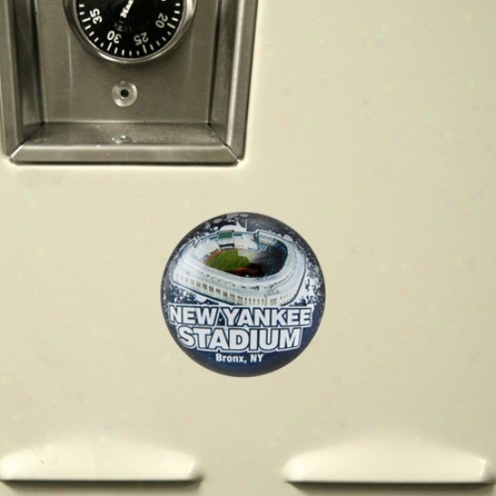 New York Yankees Domed Crystal New Yankee Stadium Magnetized Paperweight