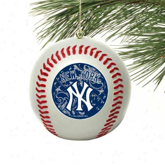 New York Yankees Filigree Mini Replica Baseball Orhament