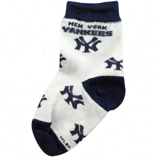 New York Yankees Infant Allover Company Socks - White