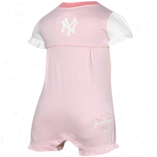 New York Yankees Infant Girls Pink Ruffled Romper