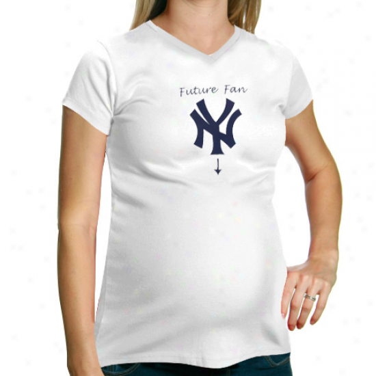 New York Yankees Ladies Future Fan Maternity V-neck T-shirt - White