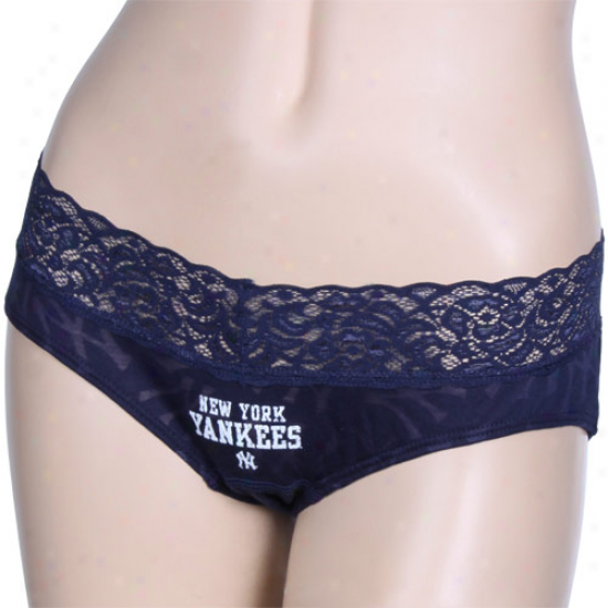 New York Yankees Ladies Navy Blue Burnout Team Name Panties