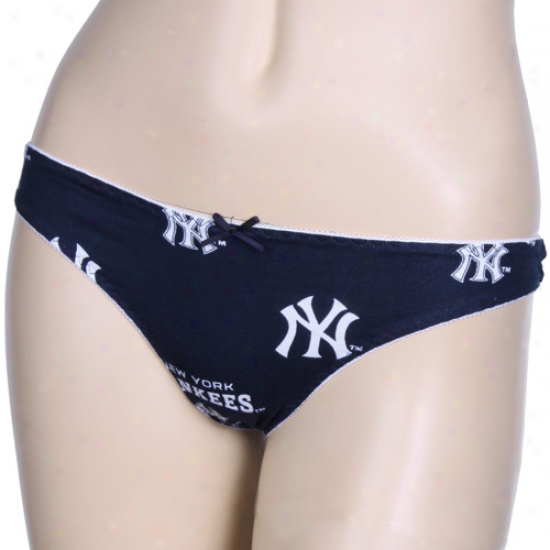 New York Yankees Ladies Navy Blue Supreme Thong Underwear