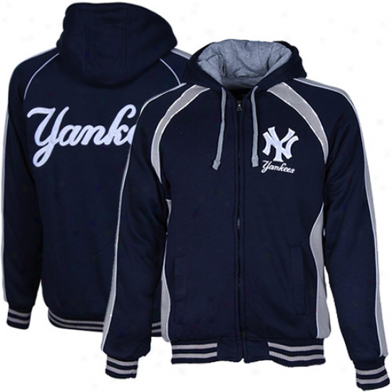 New York Yankees Men's Colorblock Hoodie Jacket - Navy Blue