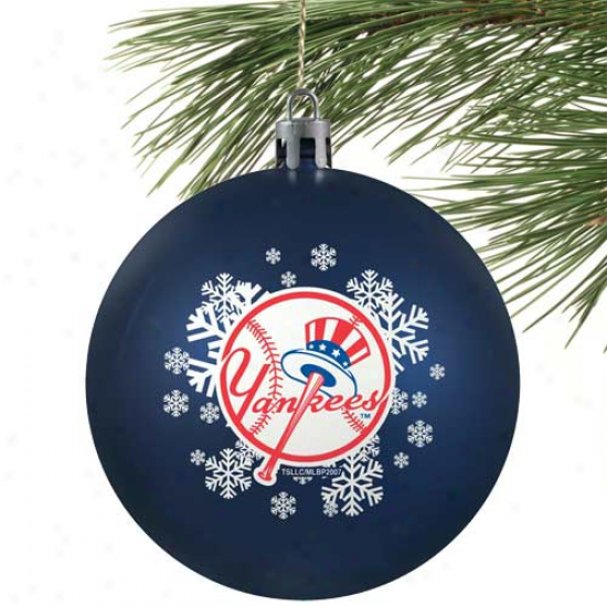 New York Yankees Navy Blue Shtter-proof Snowflake Ball Ornament