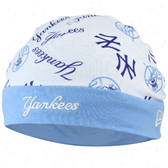 New York Yankees Newnorn White-blue Reversible Knit Beanie