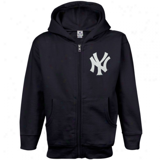 New York Yankees Toddler Navy Blue Big Cap Full Zip Hoodie Sweatshirt