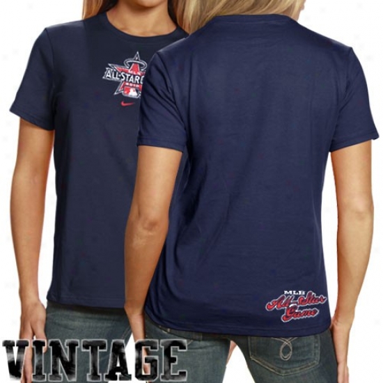 Nike 2010 Mlb All-star Game Ladies Navy Blue T-shirt