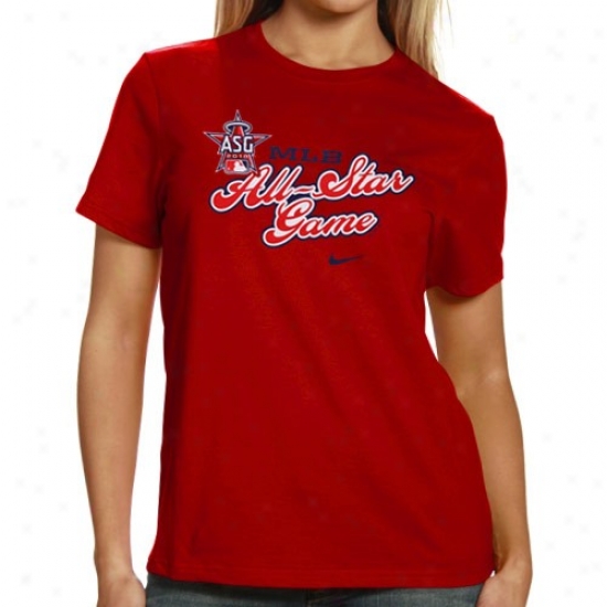 Nike 2010 Mlb All-star Game Ladies Red T-shirt