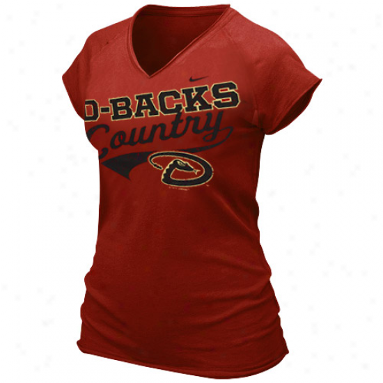 Nike Arizona Dizmondbacks Ladies Red 2011 Bases Loaded V-neck T-shirt