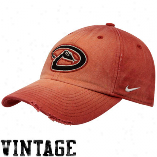 Nike Arizona Diamondbacks Sedona Red Applique Logo Heriitage 86 Faded Adjustable Vintage Hat