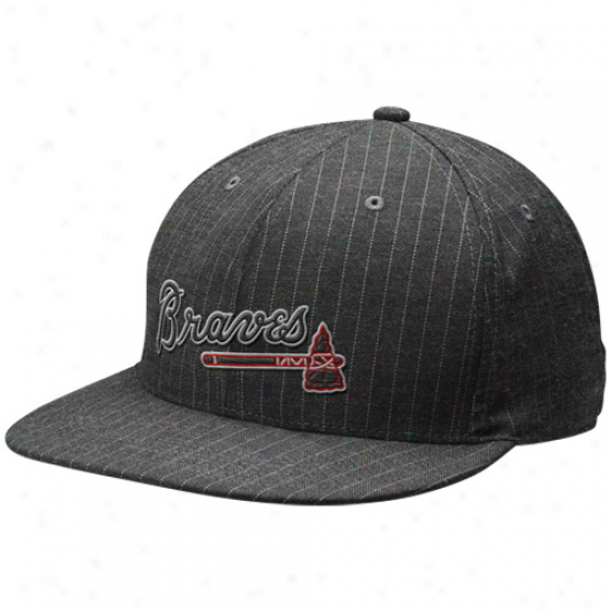 Nike Atlanta Braves Charcoal Pinstripe Swoosh Flex Fit Unisex Hat