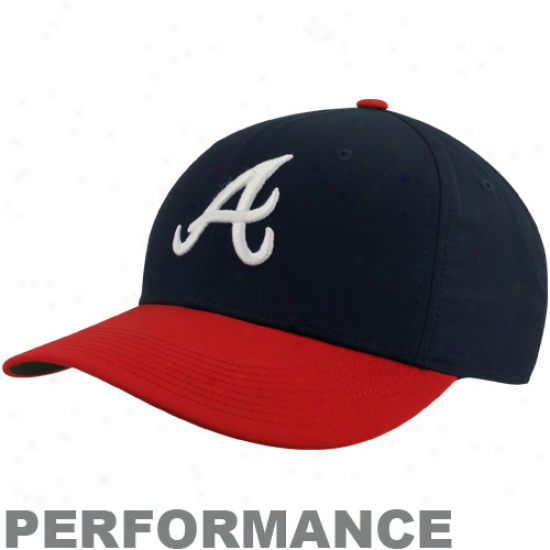 Nike Atlanta Braves Dri-fit Practice Adjustable Hat - Navy Blue