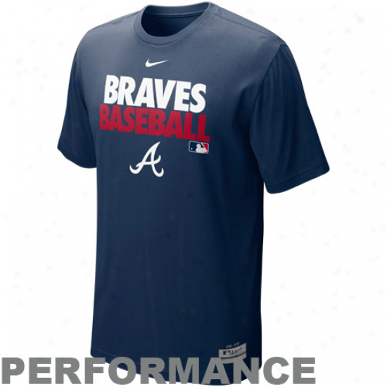 Nike Atlanta Braves Graphic Dri-fti Performance T-shirt - Navy Blue