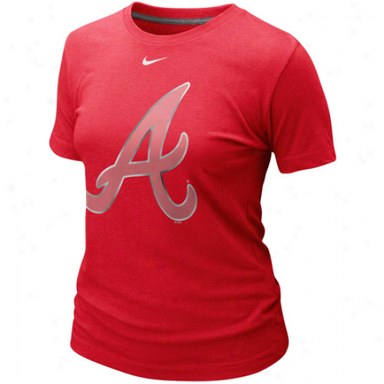 Nike Atlanta Braves Ladies Blended Graphic Tri-blend T-shirt - Red