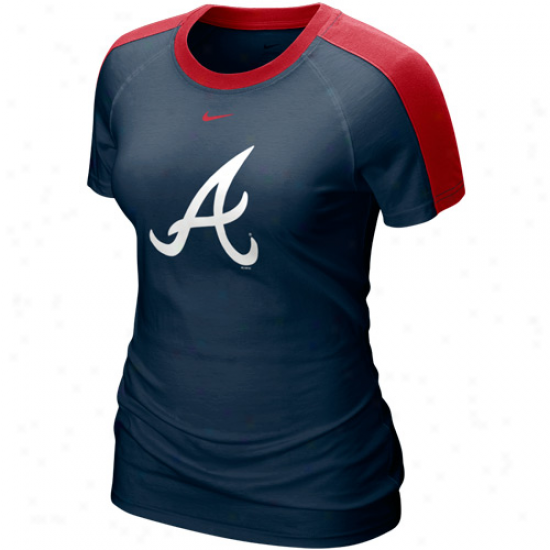 Nike Atlanta Braves Ladies Navy Blue 2011 Centerfeild T-shirt