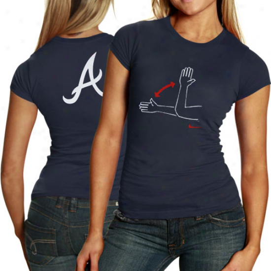 Nike Atlanta Braves Ladies Navy Dismal Local T-shirt