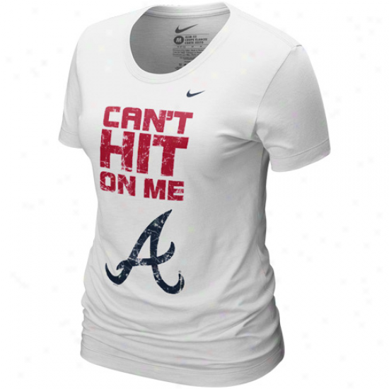 Nike Atlanta Braves Ladies White Can't Hit Forward Me T-shirt