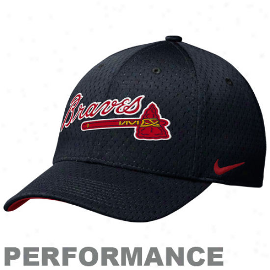 Nike Atlanta Braves Legacy 91 Mesh Swoosh Flex Fit Hat - Navy Azure