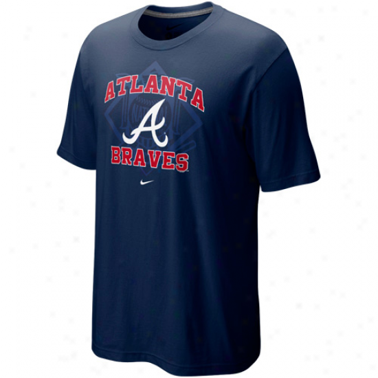Niks Atlanta Braves Navy Azure Team Arch T-shirt