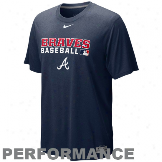 Nike Atlanta Braves Navy Blue Team Issu3 Legend Performance T-ehirg