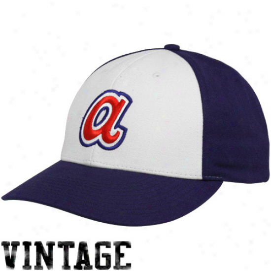 Nike Atlanta Braves White-royal Blue Cooperstown Adjustable Hat