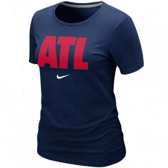 Nike Atlanta Braves Womens Local City T-shirt - Navy Blue