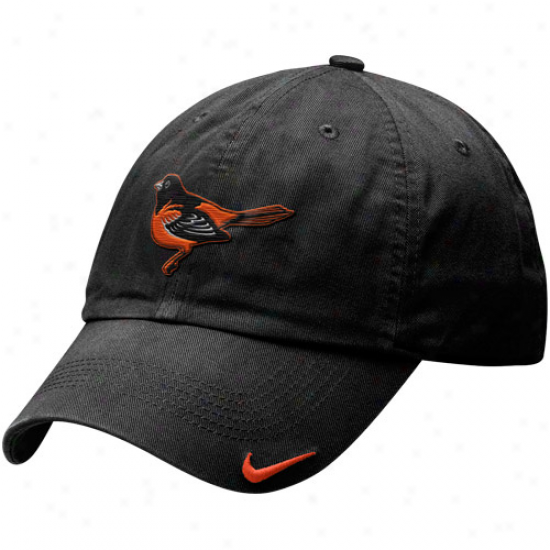 Nike Baltimore Orioles Black Heritage 86 Relaxed Stadium Adjustable Hat