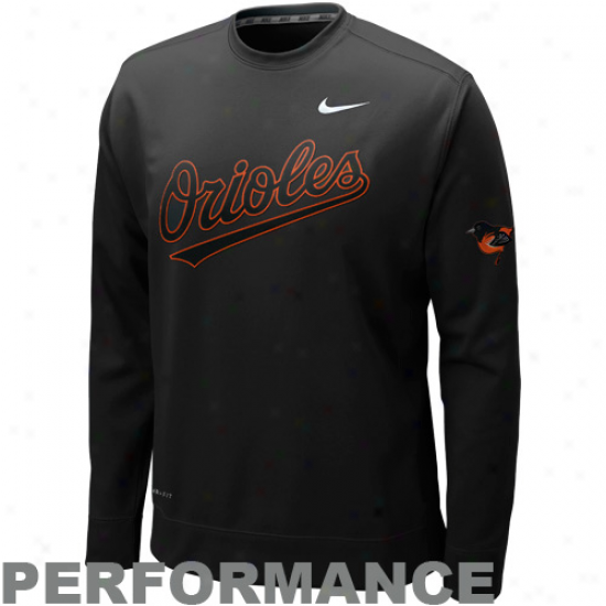 Nike Baltimore Orioles Black K.o. Performance Fleece Crew Sweatshirt