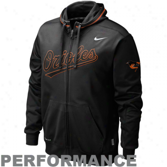 Nike Baltimore Orioles Black Ko Performance Full Zip Hoodie Sweatshirt