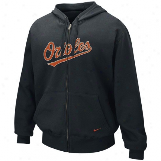 Nike Baltimore Orioles Black Tackle wTill Full Zip Hoody Sweatshirt