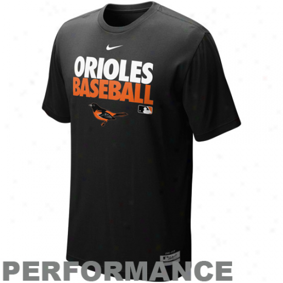 Nike Baltimore Orioles Vivid Dri-fit Performance T-shirt - Bllack