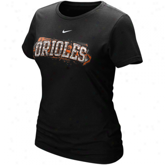 Nike Baltimore Orioles Ladies Black Seasonal Arch T-shirt