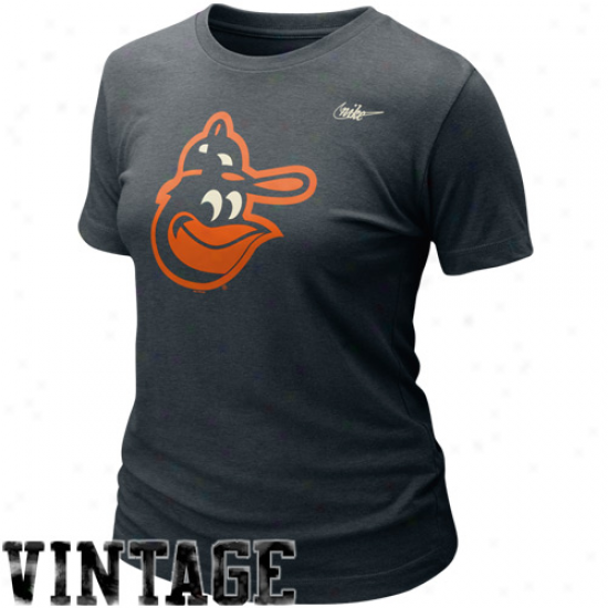 Nike Baltimore Orioles Ladies Cooperstiwn Blended Graphic Tri-blend T-shirf - Charcoal