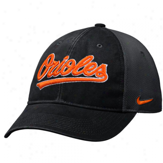 Nike Baltimore Orioles Legacy 91 Relaxed Swoosh Flex Fkt Hat - Black