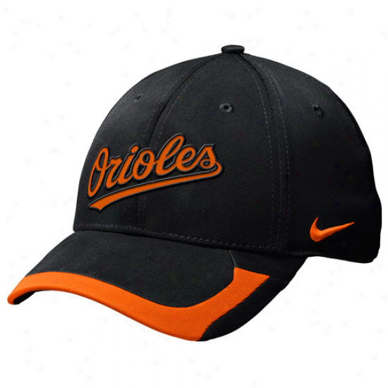 Nike Baltimore Orioles Tactile Ii Legacy 91 Swoosh Flex Fit Hat - Black