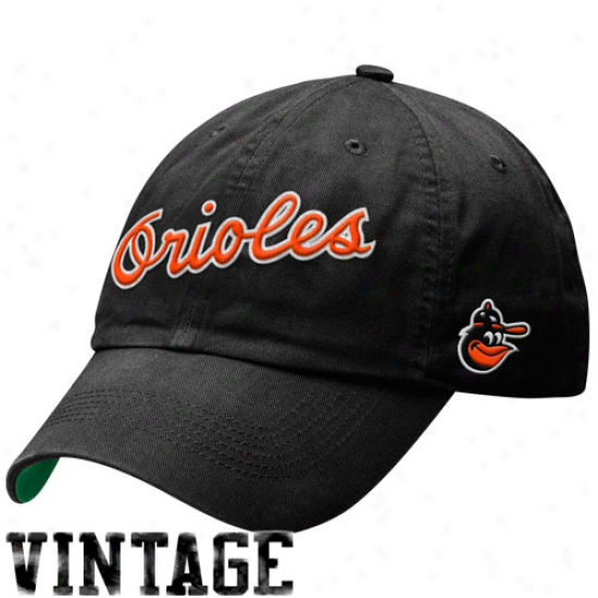 Nike Baltimore Orioles Washed Logo Cooperstown Legacy 91 Swoosh Hat - Black