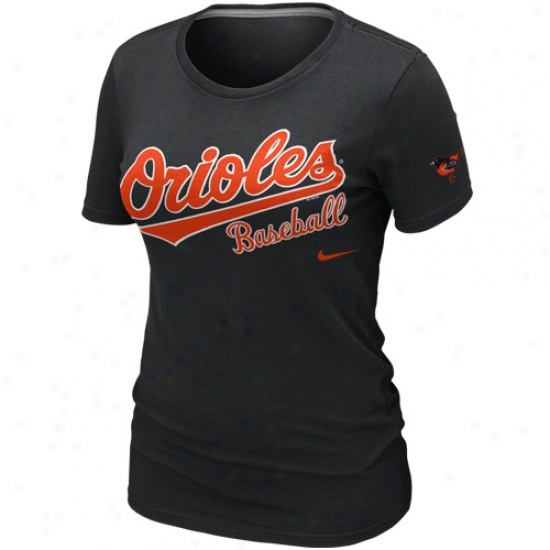 Nike Baltimore Oriooles Womens 2012 Baseball Practice T-shirt - Black