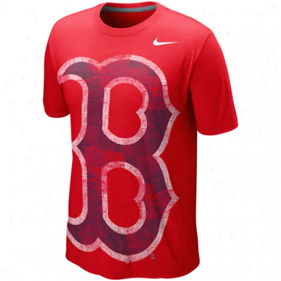 Nike Boston Red Sox Blended Big Logo Tri-blend T-shirt - Red