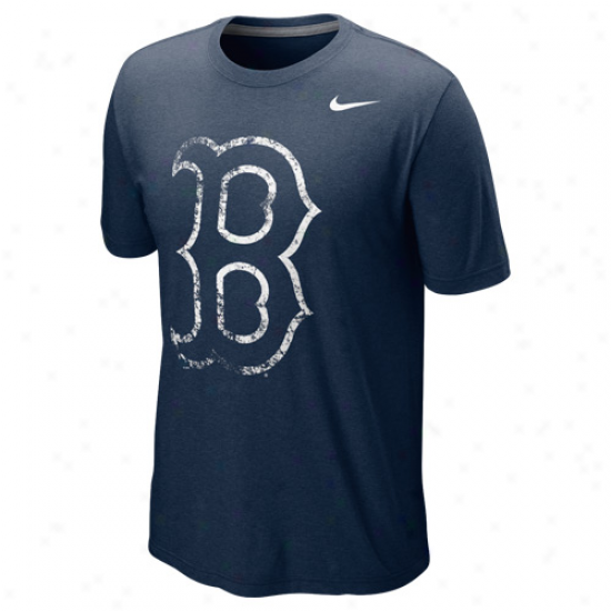 Nike Boston Red Sox Blended Graphuc Tri-blend T-shirt - Navy Blue