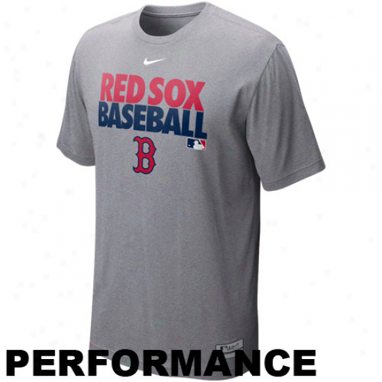 Nike Biston Red Sox Graphic Dri-fit Performance T-shirt - Ash