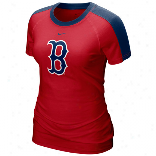 Nike Boston Red Sox Ladies Red Center Field T-shirt