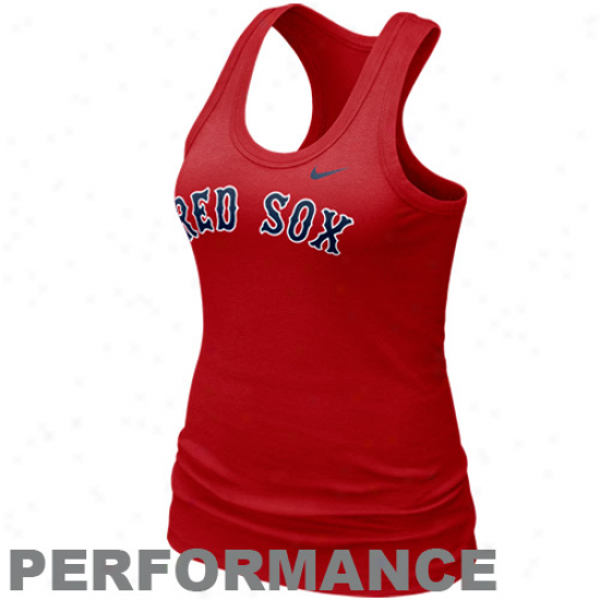 Nike Boston Red Sox Ladies Red Dri-fit Cotton Racerback Performance Tank Top