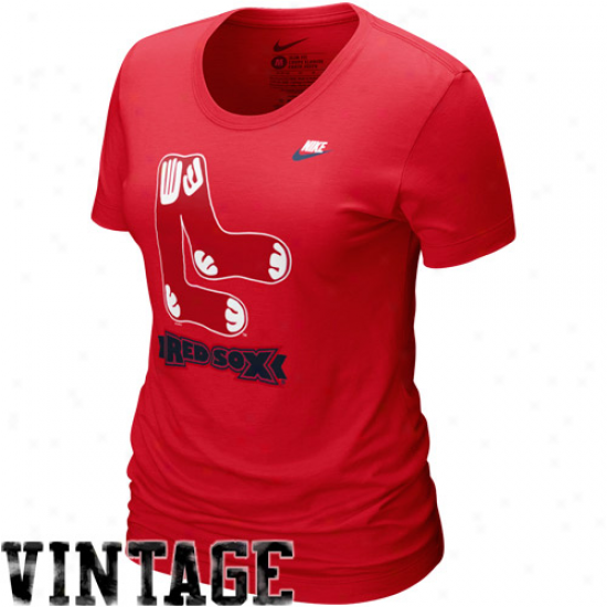 Nike Boston Red Sox Ladies Red On Deck T-shirt