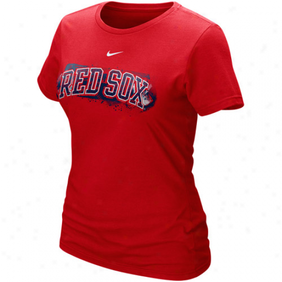 Nike Boston Red Sox Ladies Red Seasonal Arch T-shirt