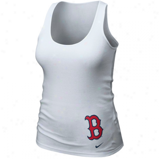 Nike Boston Red Sox Ladies White Glitter Logo Tank Top