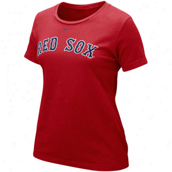 Nike Boston Red Sox Ladies Wordmark T-shirt - Red