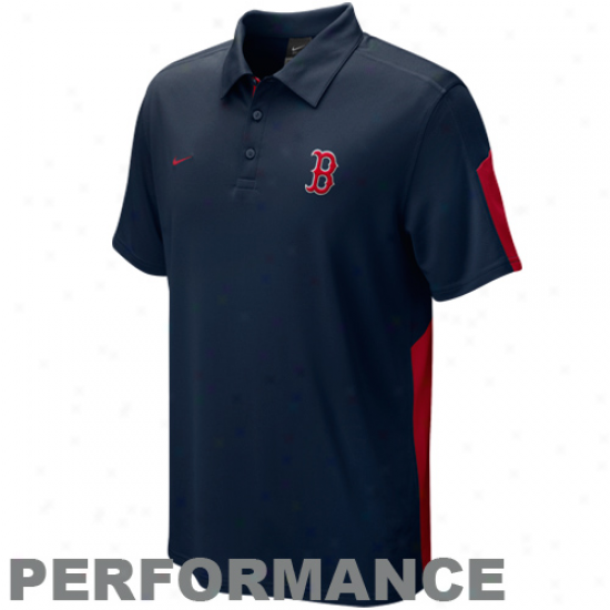 Nike Boston Red Sox Navy Blue Authentic Coklection Dri-fot Performance Polo