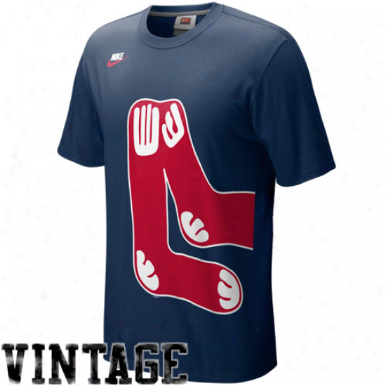 Nike Boston Red Sox Ships of war Blue In The Surface bounded by parallel circles Cooperstown T-shirt